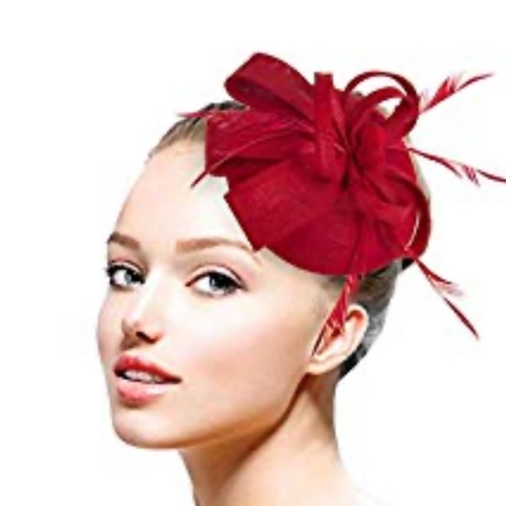 Red flower headband